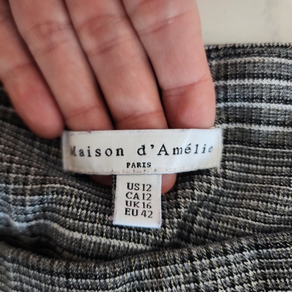 Maison D' Amelie Gray Plaid Pants Sparkle - Picture 9 of 13